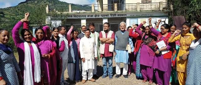 आंगनबाड़ी कार्यकत्रियों के आंदोलन को गजा कांग्रेस ने दिया समर्थन