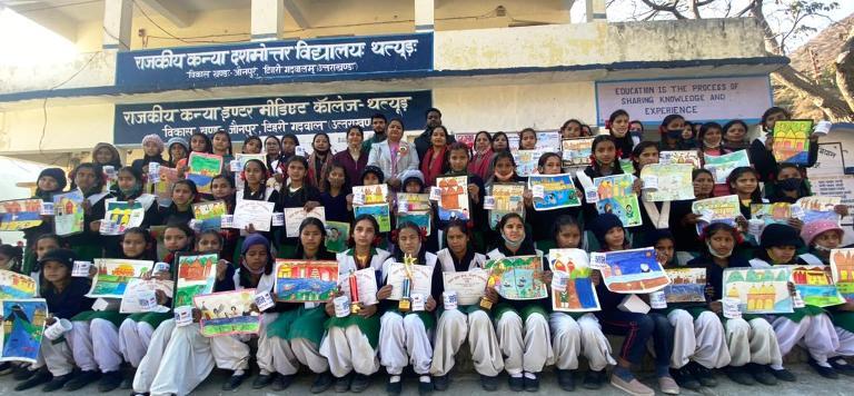 थत्यूड़ में नमामि गंगे परियोजना के तहत नदी उत्सव कार्यक्रम में गंगा स्वच्छता एवं जागरूकता विषय पर कला प्रतियोगिता एवं योगाभ्यास कार्यक्रम आयोजित