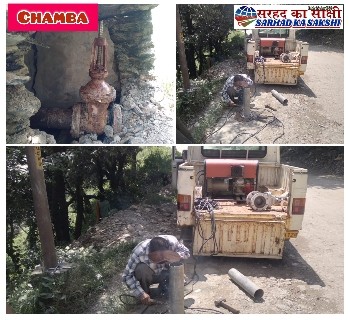 चंबा शहर को पेयजल उपलब्ध कराने वाली जल संस्थान की मेन लाइन टूट जाने से जलापूर्ति ठप्प