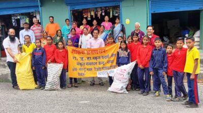 जूनियर हाईस्कूल पेंदार्स तथा वन विभाग ने चलाया स्वच्छता अभियान
