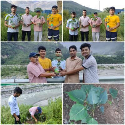 हरेला पर्व के उपलक्ष में अगस्त्यमुनि के विभिन्न स्थानों पर पीपल के पेड़ों को लगाया