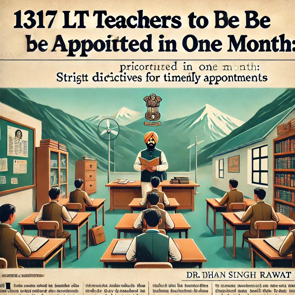 प्रदेश के 1317 एलटी शिक्षकों को एक माह में मिलेगी नियुक्ति डॉ. धन सिंह रावत