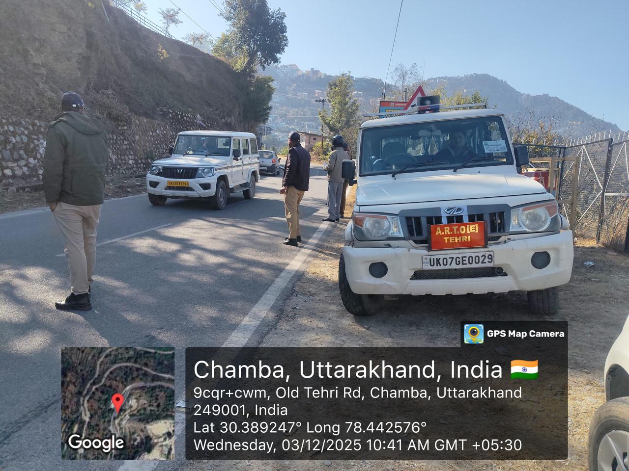 टिहरी में सघन प्रवर्तन अभियान: 22 चालान, 04 वाहन बंद
