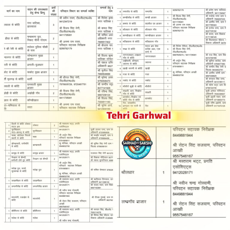 टिहरी झील महोत्सव–2026: 6 से 8 मार्च तक विशेष रूट चार्ट जारी