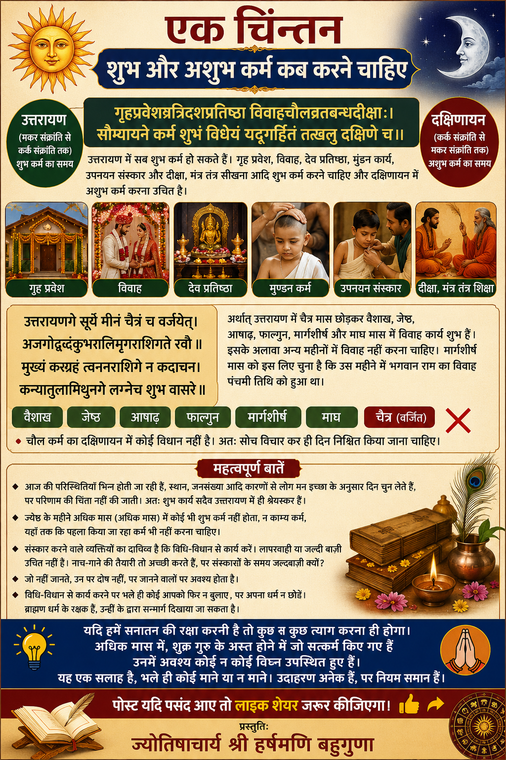 एक चिन्तन : शुभ और अशुभ कर्म कब करने चाहिए, जानिए उत्तरायण-दक्षिणायन और अधिक मास का महत्व